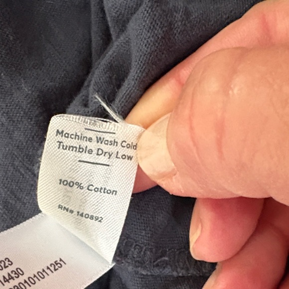 Marine Layer Men's Navy Tee with Multicolor Striped Pocket Large - Picture 9 of 10